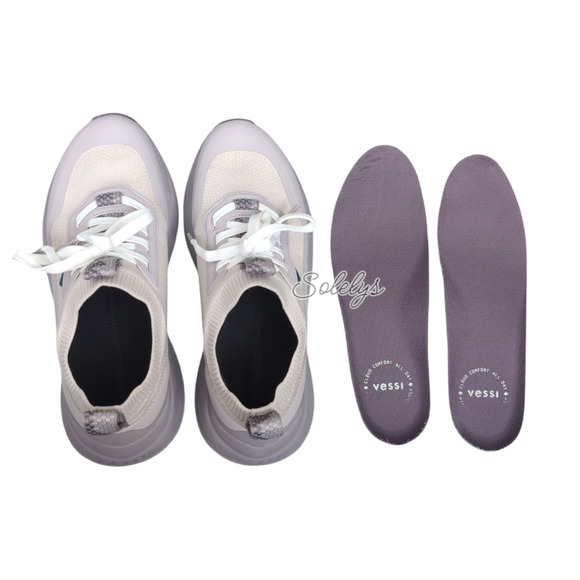 Vessi Stormburst Mens 7 Quartzite Gray Low Top Waterproof DymaTex Knit Sneaker - Picture 8 of 12